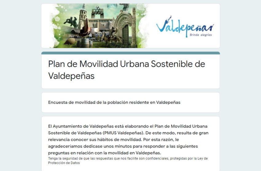  Valdepeñas realiza una encuesta ciudadana sobre su Plan de Movilidad Urbana Sostenible