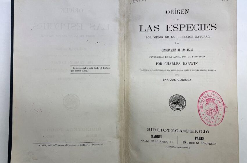  La primera edición en español del ‘Origen de las Especies’ de Darwin vuelve restaurado a la Biblioteca Pública del Estado de Ciudad Real