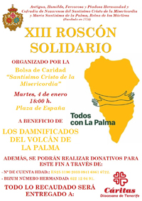  El XIII Roscón Solidario de Misericordia y Palma irá destinado a los damnificados por el volcán de La Palma