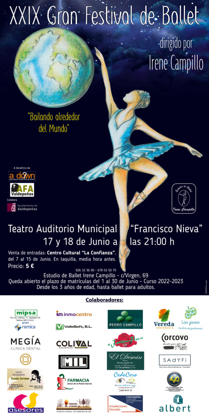 XXIX Gran Festival de Ballet Irene Campillo en Valdepeñas a beneficio de AFA Valdepeñas y ADOWN