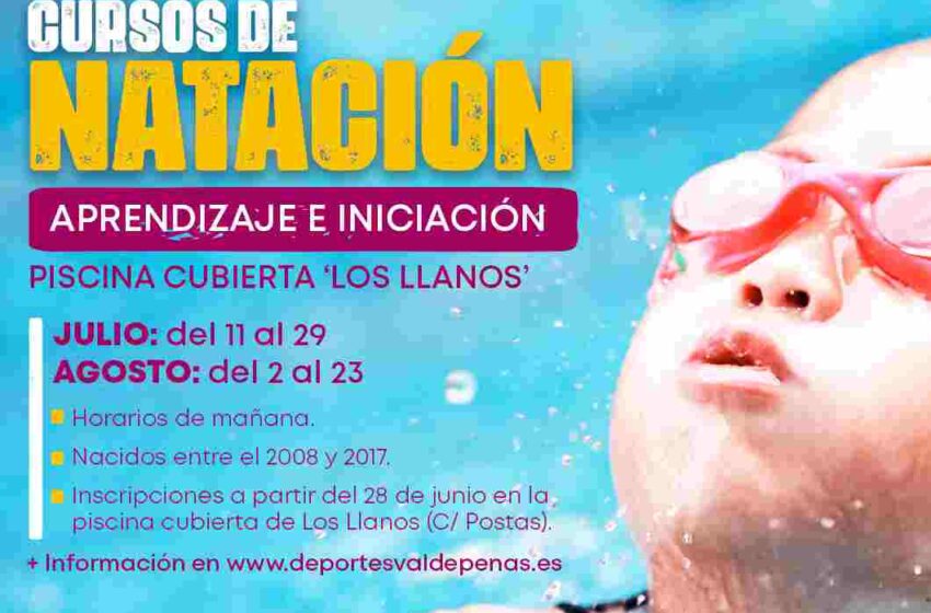  Cursos de iniciación y aprendizaje de natación, en julio y agosto en Valdepeñas