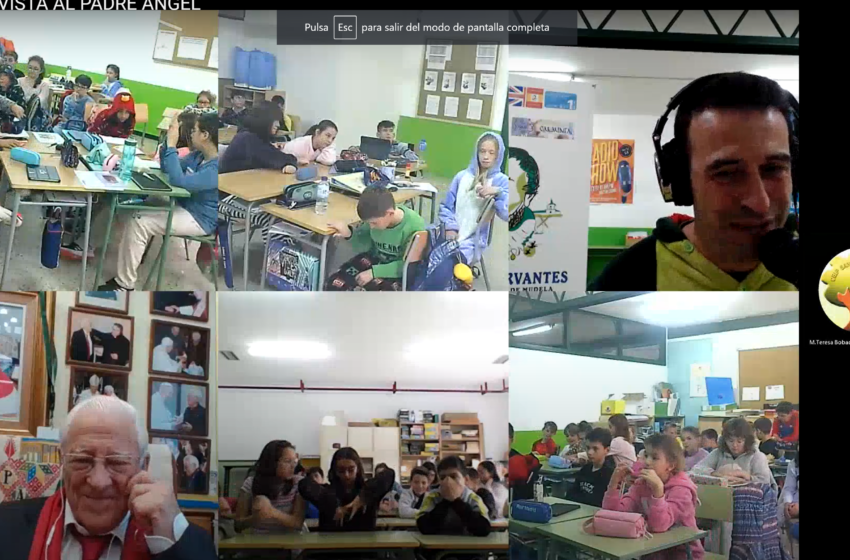  El CEIP Cervantes de Santa Cruz de Mudela y el Padre Ángel, poniendo su grano de arena para trabajar por los derechos de los niños y niñas