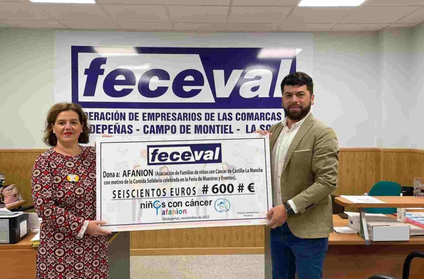  FECEVAL ha hecho entrega  a AFANION de la recaudación obtenida tras la comida solidaria