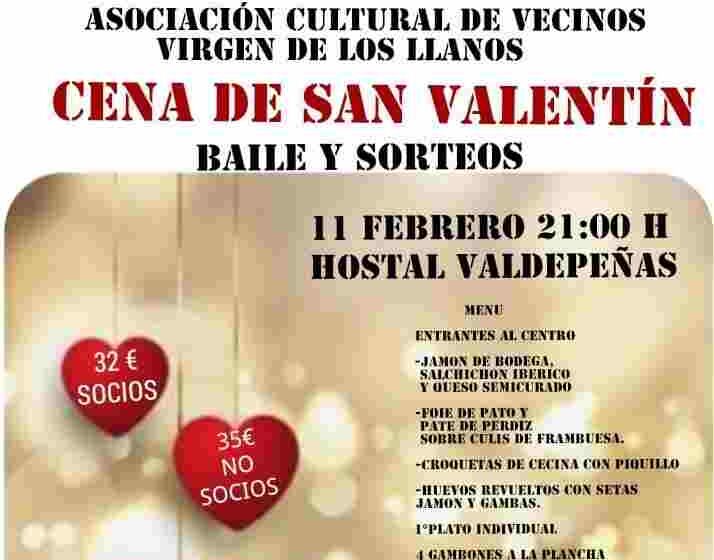  La asociación vecinal Virgen de los Llanos celebrará una cena de San Valentín