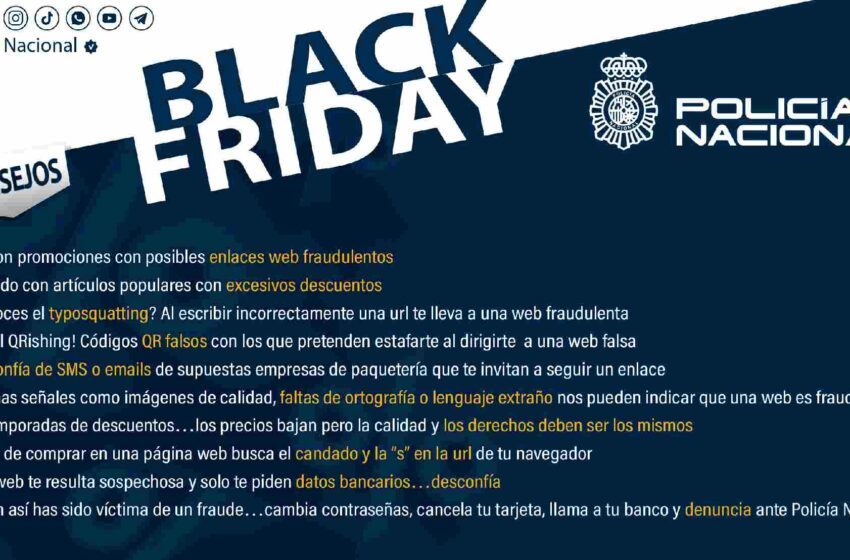  La Policía Nacional elabora un decálogo para que el “Black Friday” no se convierta en un “Bad Friday” para tu bolsillo