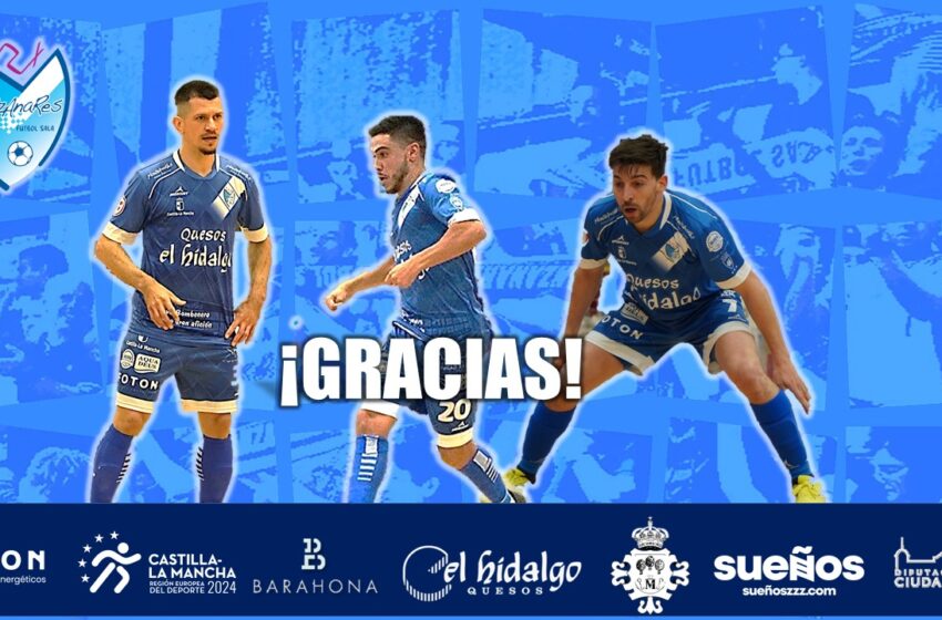  Despedida a Cortés, Juan Rodríguez y Gallo del Quesos El Hidalgo Manzanares Fútbol Sala