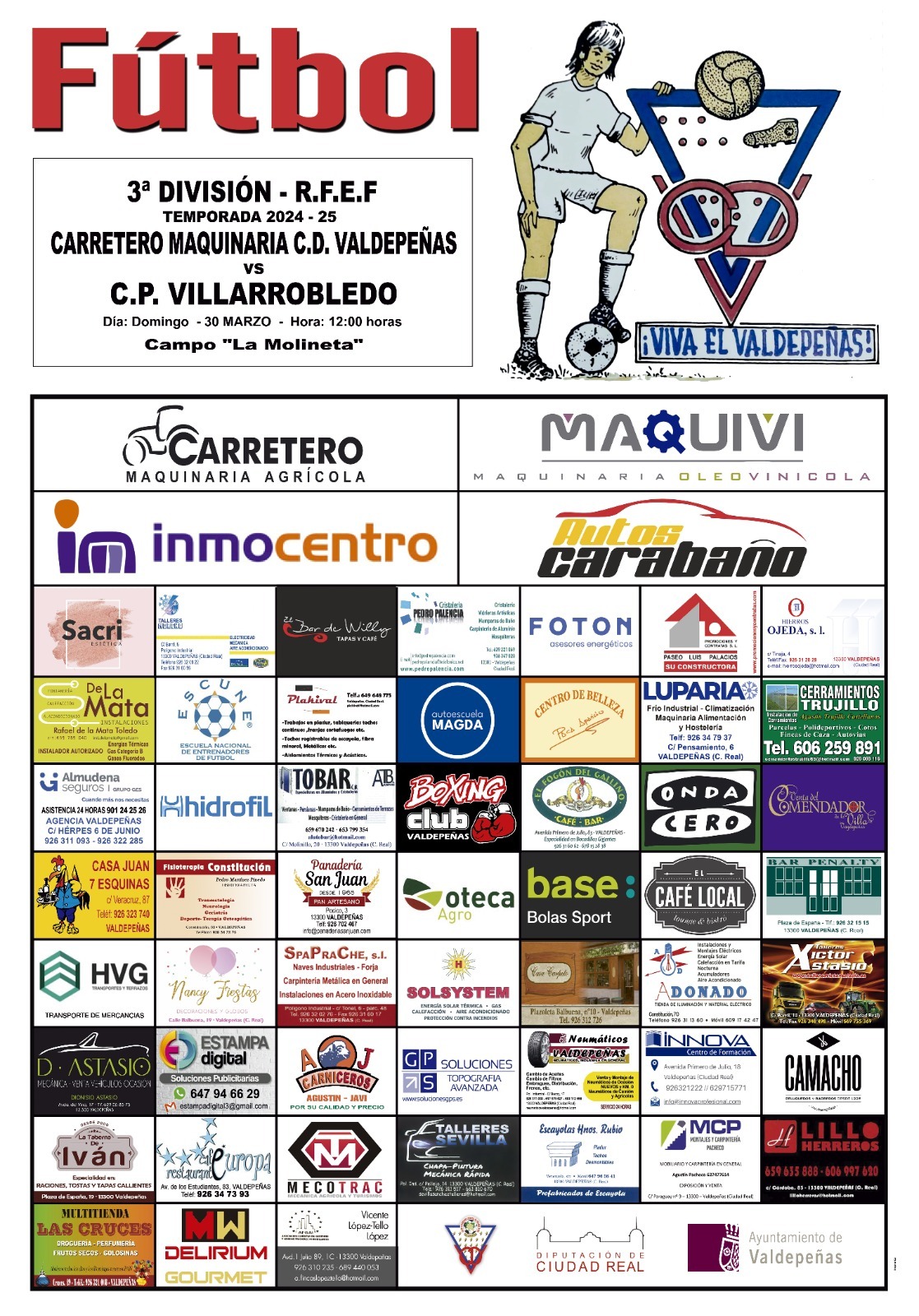  Carretero Maquinaria CD. Valdepeñas y C. P. Villarrobledo se enfrentan este fin de semana en la 3 RFEF