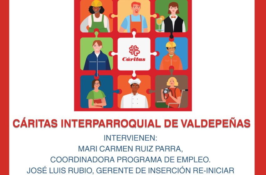  Cáritas Interparroquial de Valdepeñas presenta su programa de empleo y economía social el 13 de mayo.