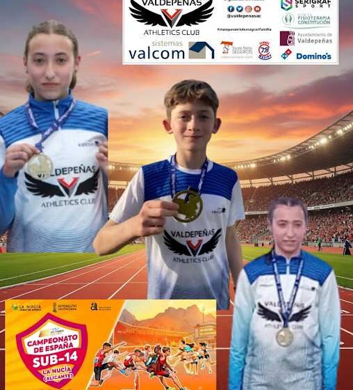  Tres atletas del Valdepeñas A.C. Sistemas Valcom en el campeonato de España sub14